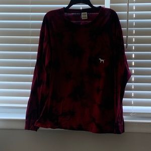 Burgundy Tie-Dye long sleeve shirt